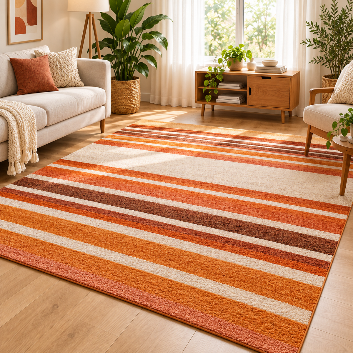 Mira Striped Tufted Area Rug