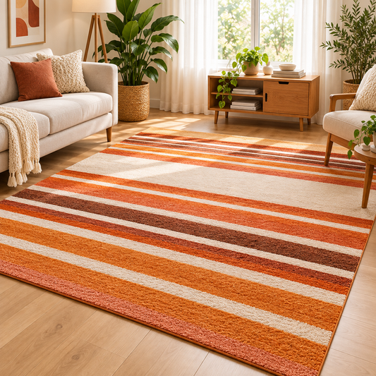Mira Striped Tufted Area Rug